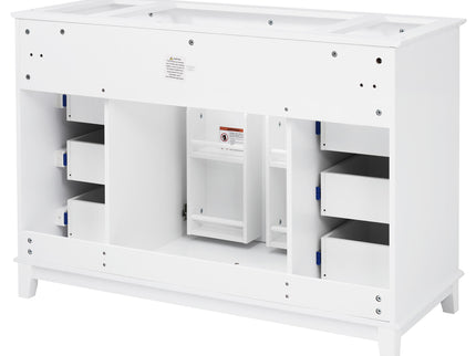 Bathroom Vanity Cabinet Only, 6 Soft Close Drawers & Double Doors - White