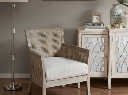 Cane Armchair With High Density Foam - Cream / Reclaimed Natural