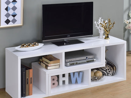 Convertable L-Shaped Bookcase With Open Shelves - White