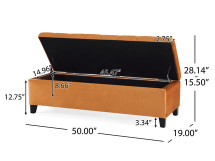 Wendover - Elegant Tufted Storage Bench With Lift-Up Top And Birch Wood Legs