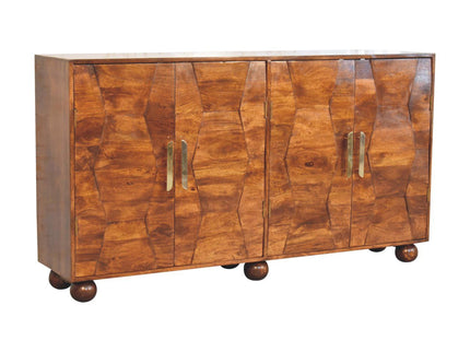 Wavecrest Cabinet, 4 Shelves - Chestnut