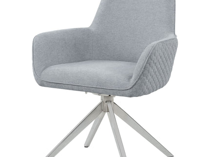 Flare - Arm Side Dining Chair With Tufting - Gray