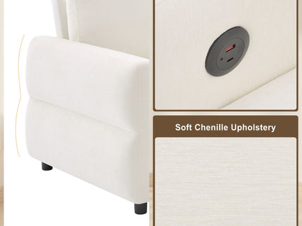 Convertible Sofa Bed Loveseat With Adjustable Backrest And USB Ports