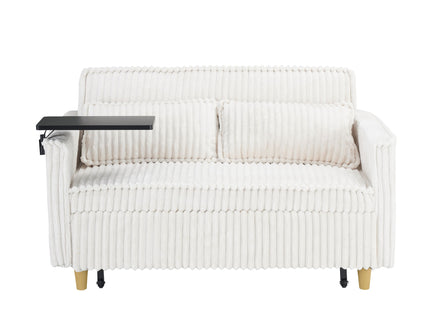 Pull Out Sofa With Movable Tabletop And USB Ports
