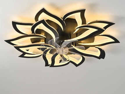 Ceiling Fan With Remote Control And Lights, 6 Speeds, 3 Color Temperatures, Low Profile Flush Mount
