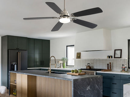 52" Ceiling Fan With LED Light, 6 Speed Remote Control, Reversible DC Motor
