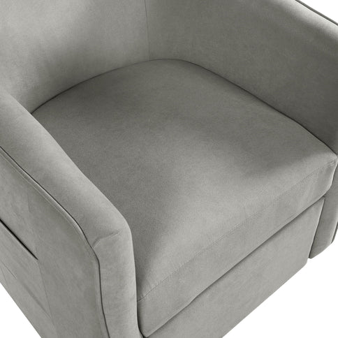 Power Lift Recliner Barrel Shape Reclining Chair With Footrest And Side Pocket