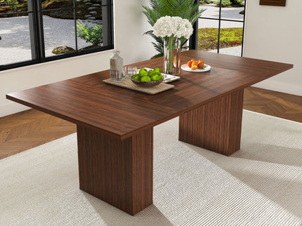 Rectangular Dining Table With Storage Base - Walnut