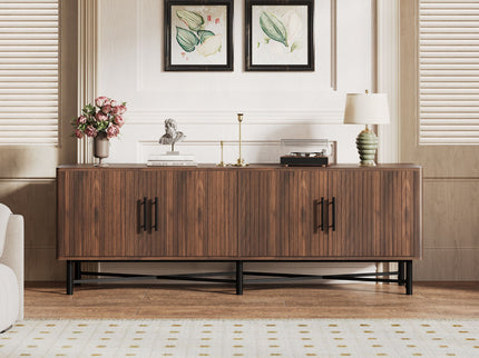 4 Door TV Cabinet, 2 Storage Spaces, Adjustable Shelves