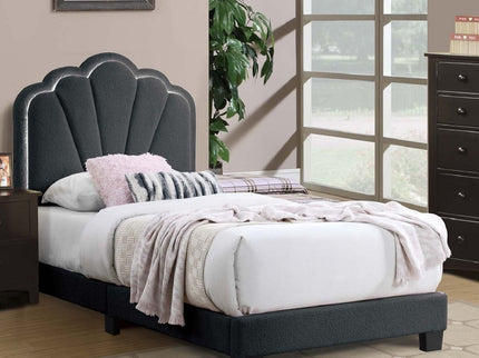 Bed With Floral Design Headboard And Built In LED Lighting
