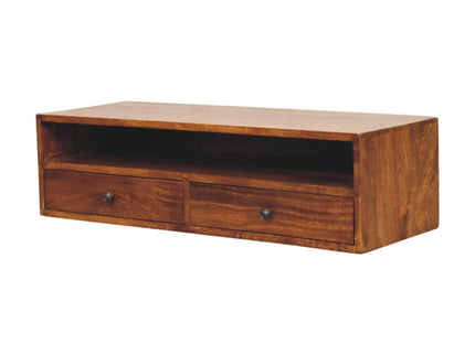 Lunar - 2 Drawer Wall Mounted Media Unit - Brown