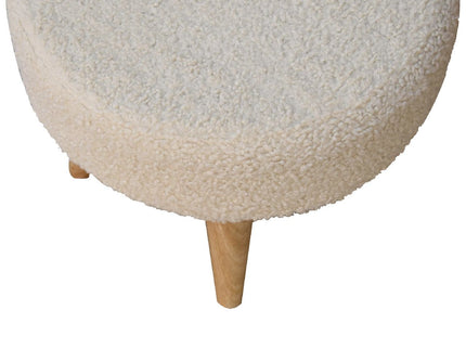 Petite Footstool - Cream / Brown