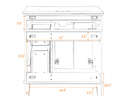 Modern Bathroom Vanity With Sink, Storage Cabinet, Soft Close Doors, Deep & Standard Drawers
