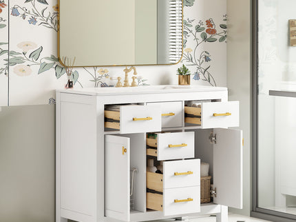 Bathroom Vanity With Sink Combo Set, Modern Bathroom Cabinet With 4 Drawers