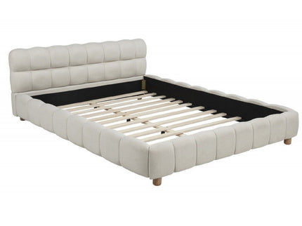 Queen Size Upholstered Platform Bed Frame - Beige