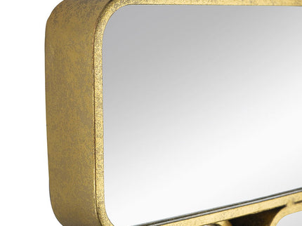 Mirror With en Metal Framed Decorative Rectangle Mirror For Bedroom Dressing Room, Hallway Or Living Spac - Gold