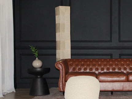 Semi Rounded Pouf, Cable Knitted, Perfect Seating
