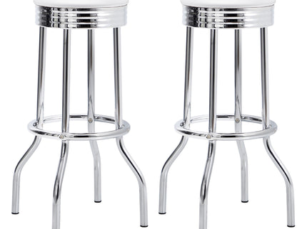 Midge - Upholstered Swivel Bar Stool (Set of 2) - White