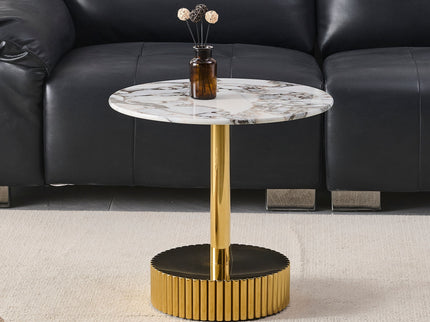 End Table For Living Rooms - Gold / White