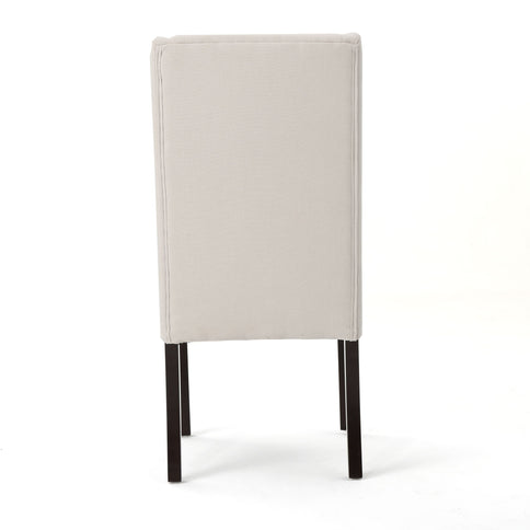 Modern Wingback Dining Chair (Set of 2) With Upholstered - Ivory