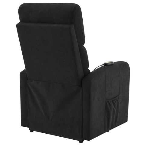 Royston - Upholstered Power Lift Recliner With Remote Comfort - Black