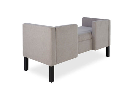 Upholstered Ottoman With 2 Bolster Pillows For Living Room - Gray