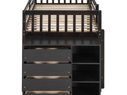Bunk Bed With 4 Drawers And 3 Shelves