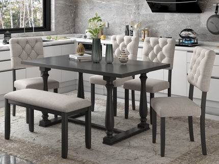 6 Piece Dining Set Retro Style