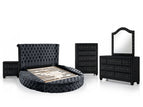 Black / 5 Pc. Bed, Nightstand, Chest, Dresser, Mirror / Queen