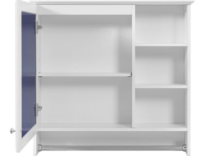 Wall Mount 2 In 1 Mirror Cabinet With Adjustable Shelf, Soft-Closing Hinges