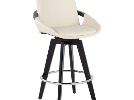 Cosmo - Contemporary Fixed Height Counter Stool With Swivel And Round Footrest (Set of 2)