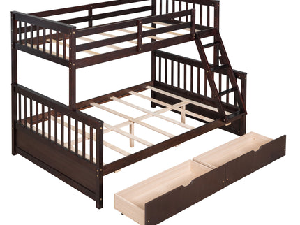 Bunk Bed With Ladders And 2 Storage Drawers