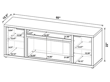 Lodi - 2 Door Fireplace TV Stand - Mango Color