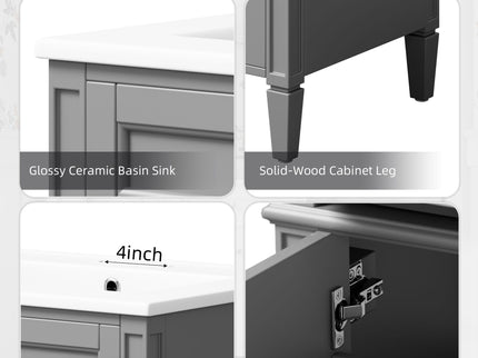 Bathroom Vanity With 2 Doors And Tip Out Drawer, Soft Closing Hinges