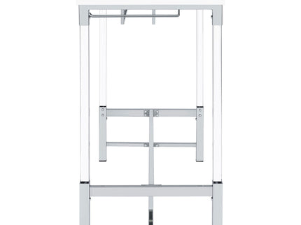 Tonneson - Bar Table With Trestle Base And Wine Storage - White