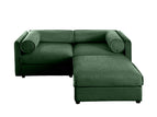 Dark Green / 2 Pc. 2 Seater Sectional, Ottoman