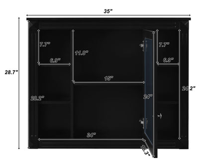 Bathroom Vanity With Top Sink, Mirror Cabinet, 2 Soft Closing Doors & 2 Drawers