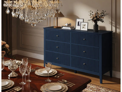 Modern 6 Drawer Fluted Dresser