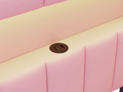 Upholstered Platform Bed With USB Ports And LED Belt
