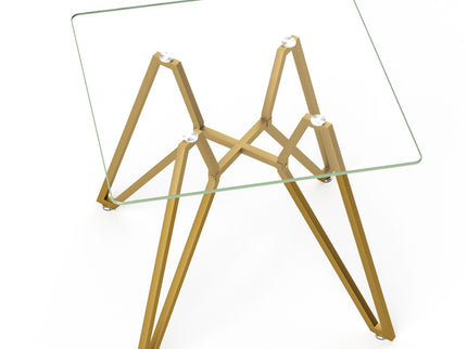 Modern Glass Dining Table With Metal Legs