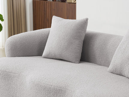Curved Loveseat Sofa With Round Armrest
