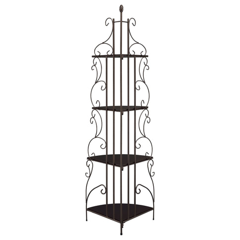 4 Shelf Corner Bookcase - Cappuccino