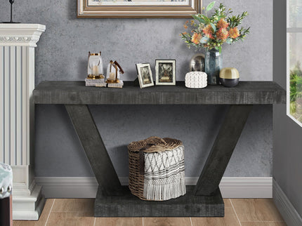 Vintage Distressed Wood Entryway Bench With 2 Tier Storage Cabinet