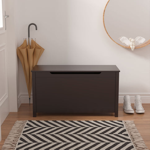 Toy Box Storage With Safety Hinged Lid