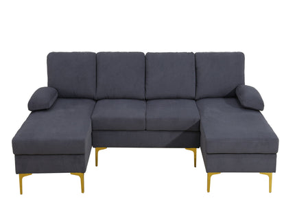 U - Shaped Sectional Sofa With Double Chaise