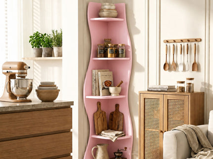 5 Tier S - Shaped Corner Shelf For Living Room