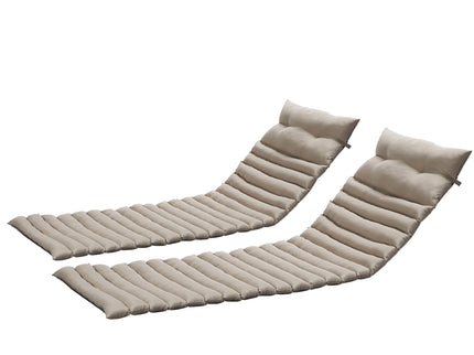 2 Piece Outdoor Chaise Lounge Chair Cushion Set