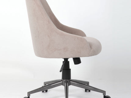 Enveloping Bucket Back Swivel Computer Chair For Home Decor - Beige