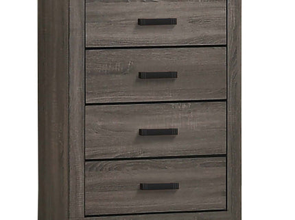 1 Piece Chest Bar Handle Bedroom Furniture With Texture And Clean Lines - Gray