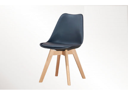 Padded Seat Cushions Home Kitchen Side Chair (Set of 2) - Black